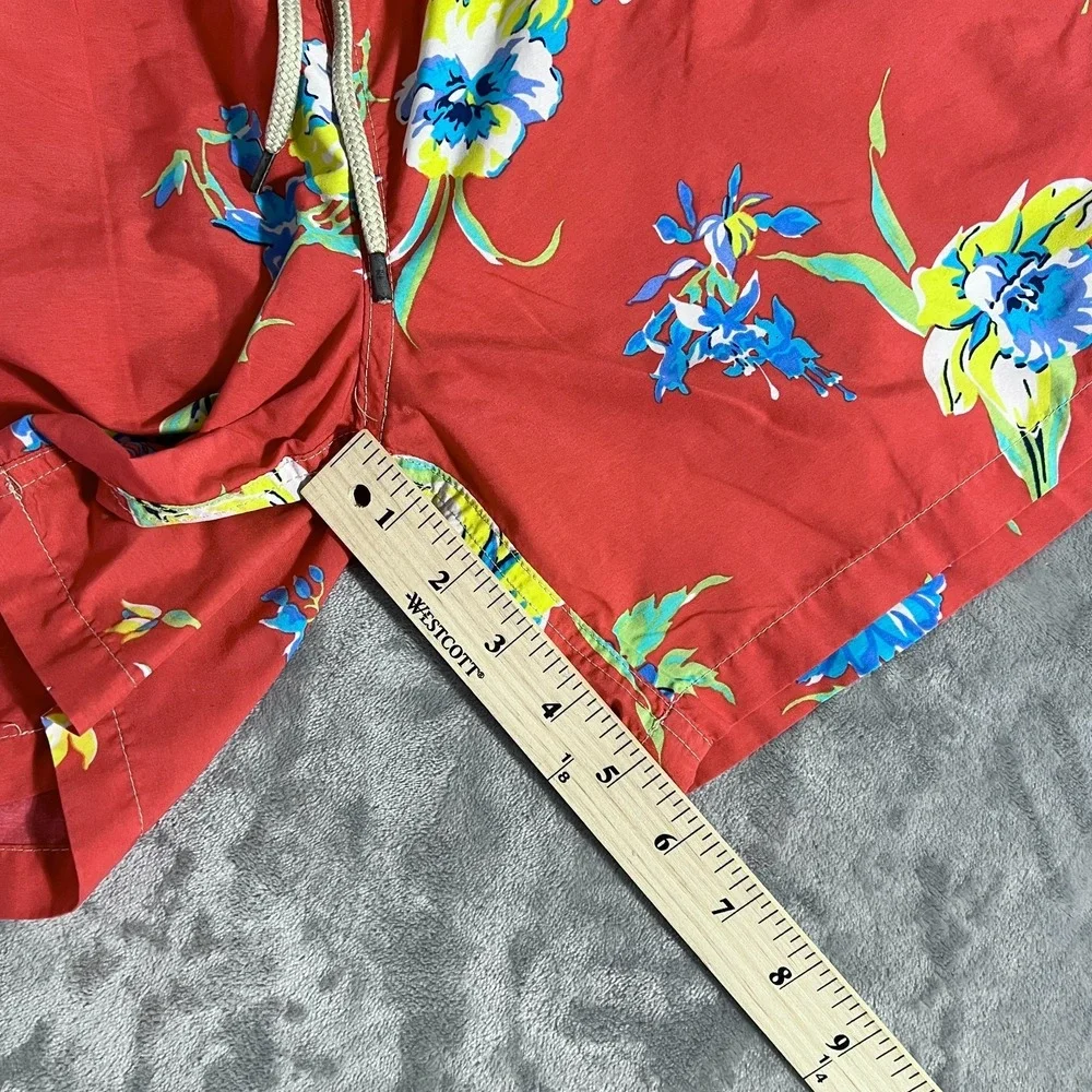 Polo Ralph Lauren Floral Swim Trunks Shorts Mens Medium Red Bathing Suit Pockets
